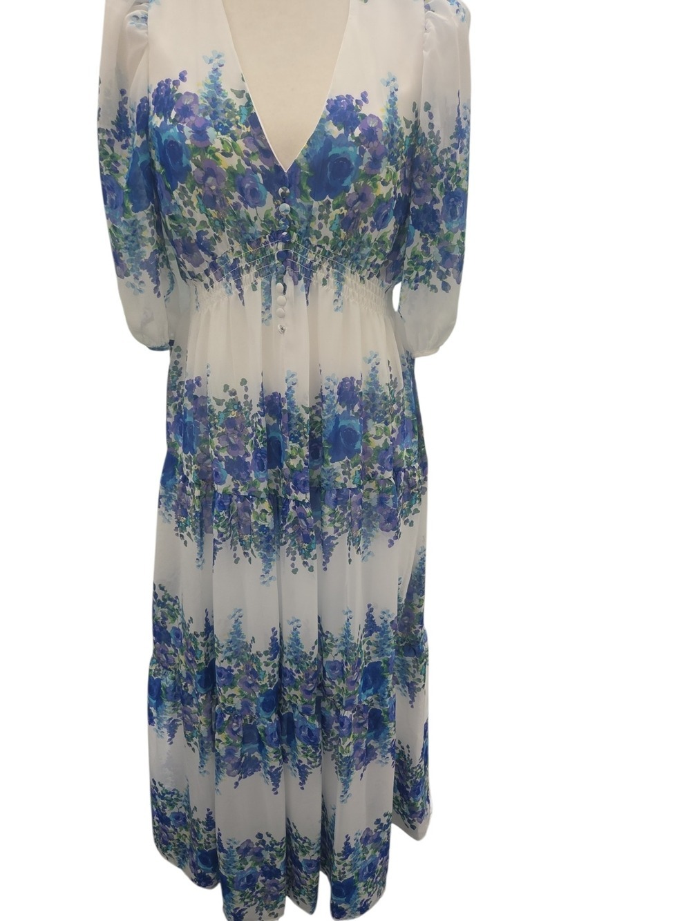 Taylor Summer Floral NwT Flowy Boho Dress 8 - Picture 4 of 13